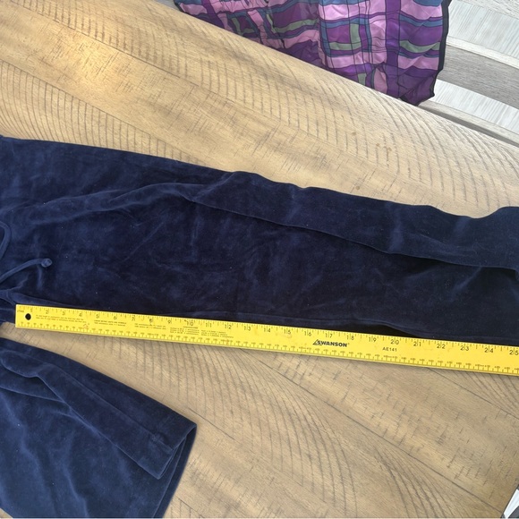 Womens Navy Velour Pants jacket S Set V2K vintage retro outfit twisted heart - Picture 9 of 16